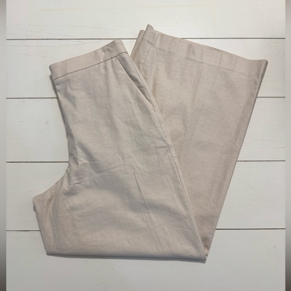 Express Wide Leg Linen Blend Pants